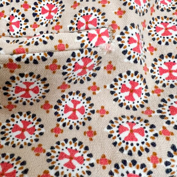 LOFT Marisa Fit Riviera Pant Cream and Pink Patterned size 8 - Picture 3 of 5